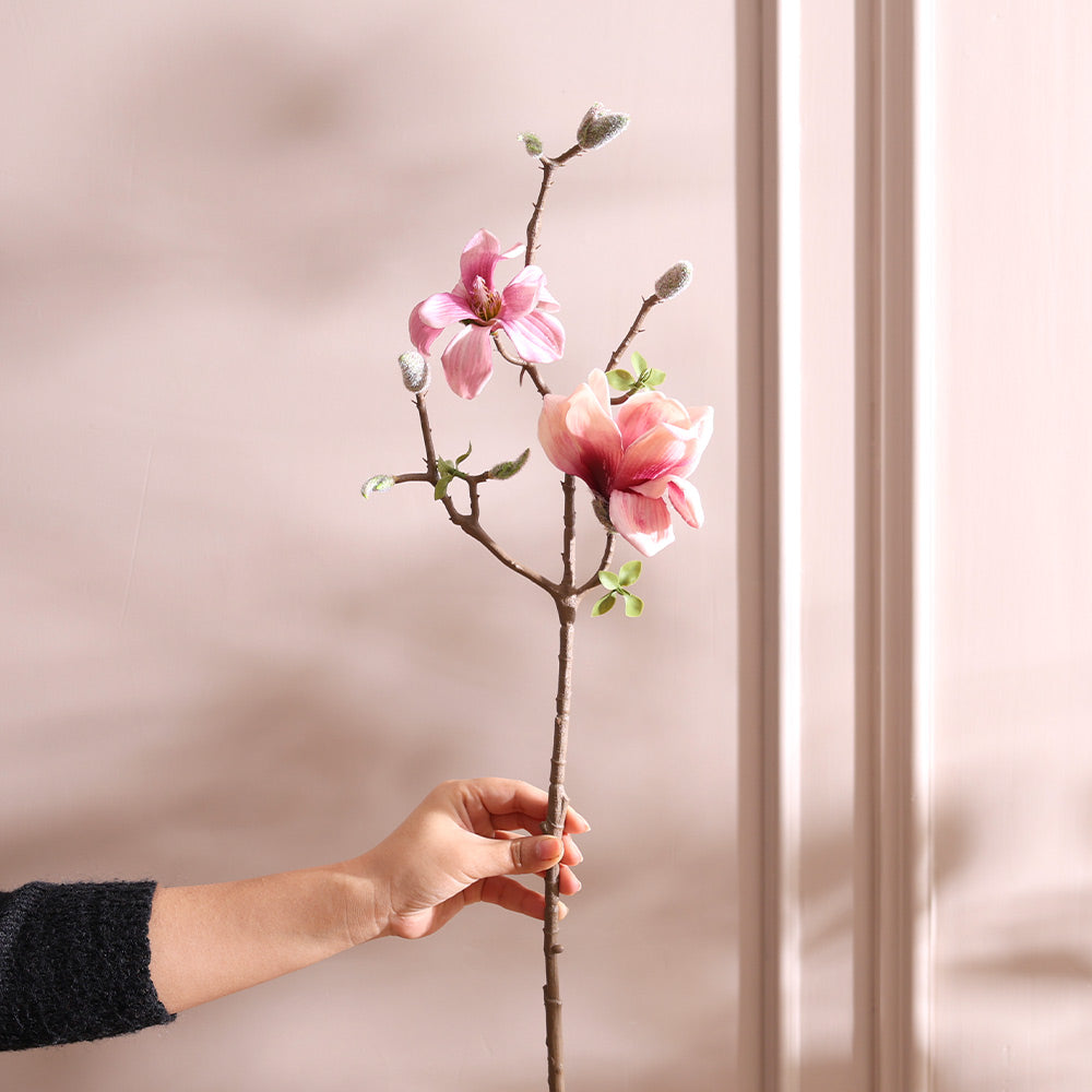 Asiatic Magnolia Faux Stem - Purple Pink