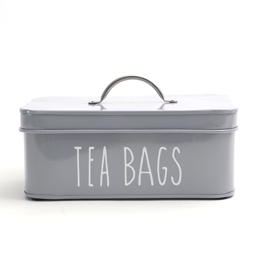 Asilo Metal Tea Bags Storage Box - Grey