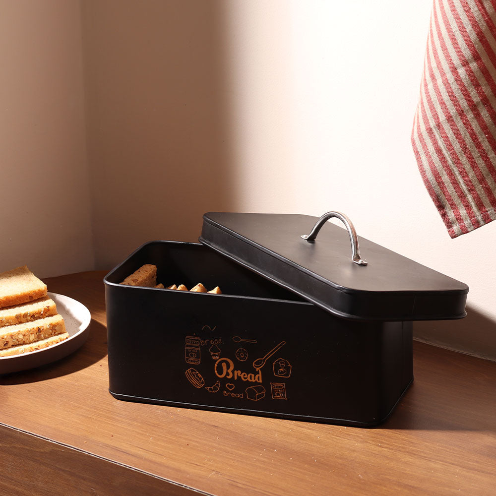 Casa Metal Bread Box - Black