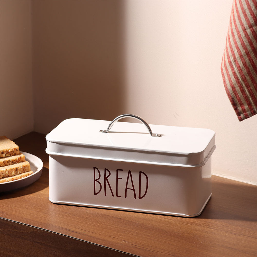 Asilo Metal Bread Box - White