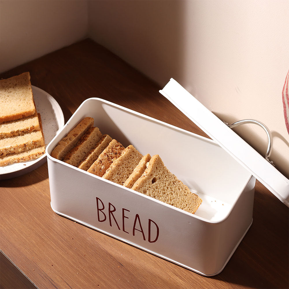 Asilo Metal Bread Box - White