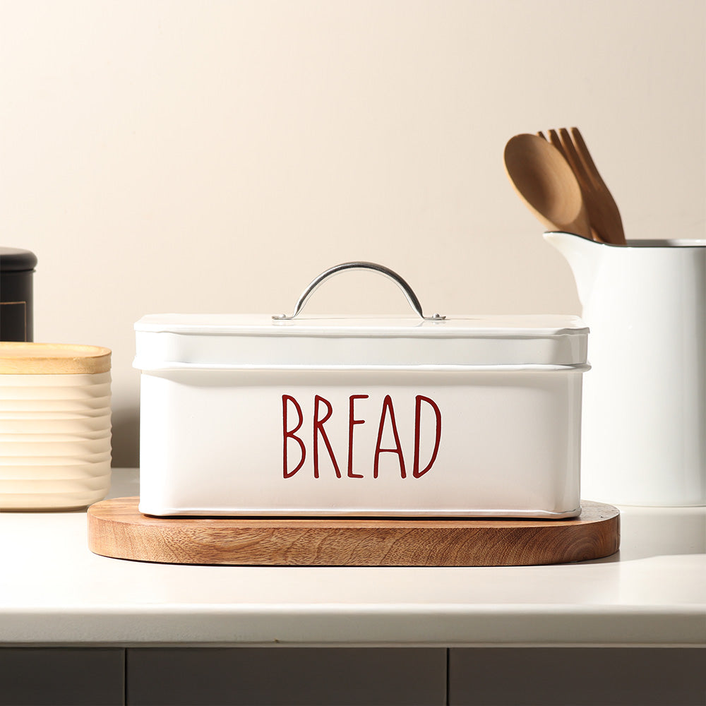 Asilo Metal Bread Box - White