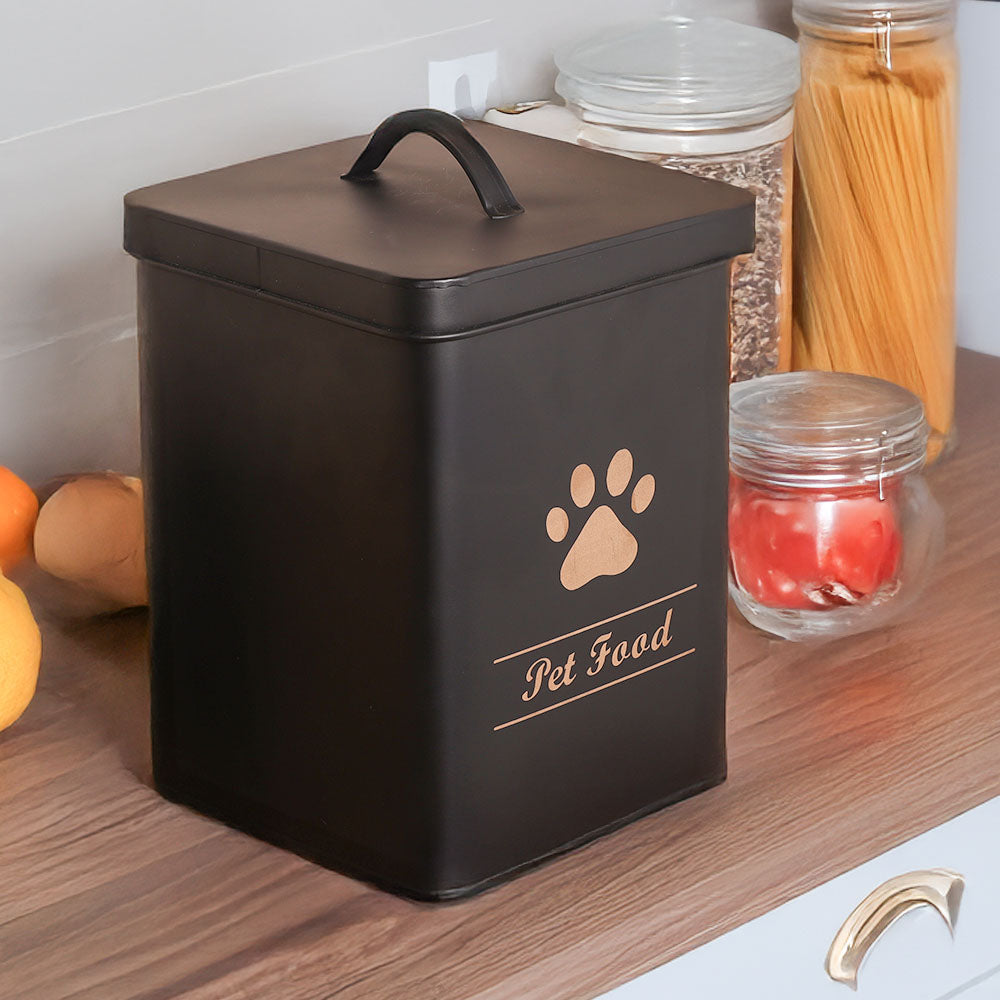 Asilo Metal Pet Food Storage Box - Black Gold