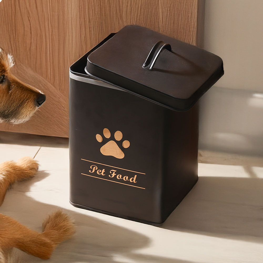 Asilo Metal Pet Food Storage Box - Black Gold
