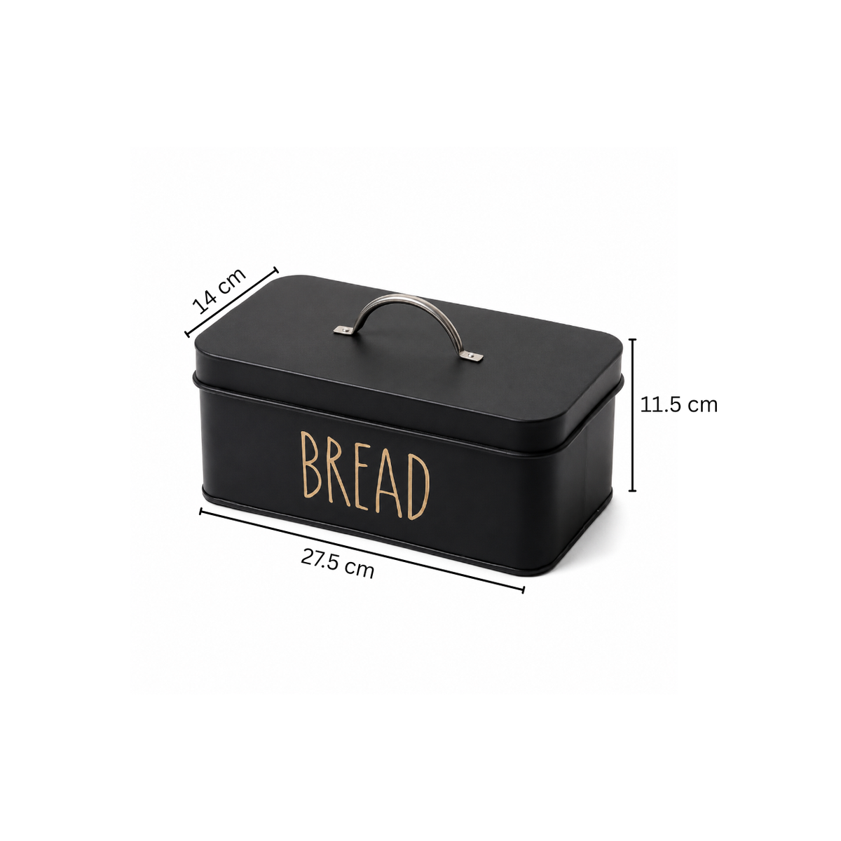 Asilo Metal Bread Box - Black