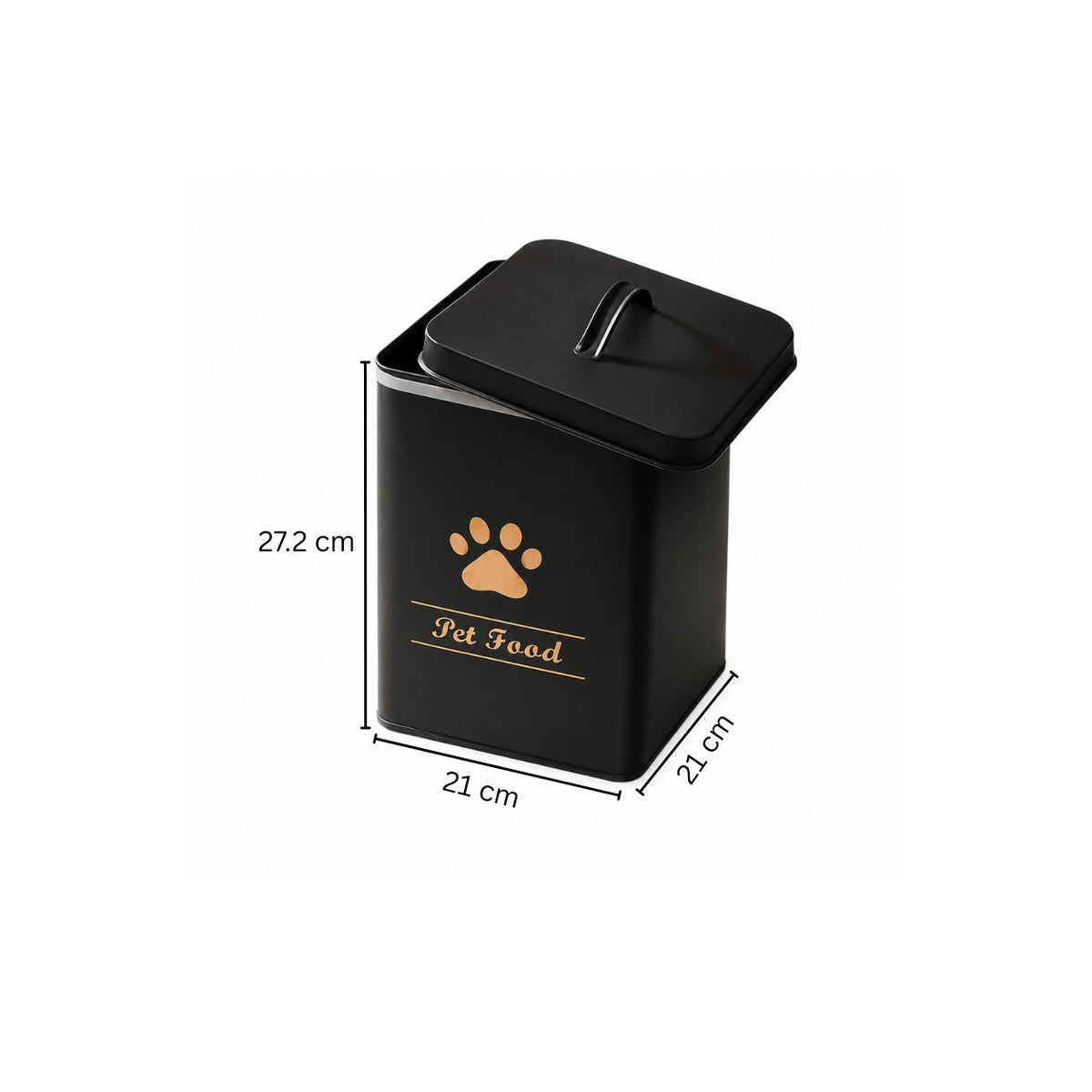 Asilo Metal Pet Food Storage Box - Black Gold