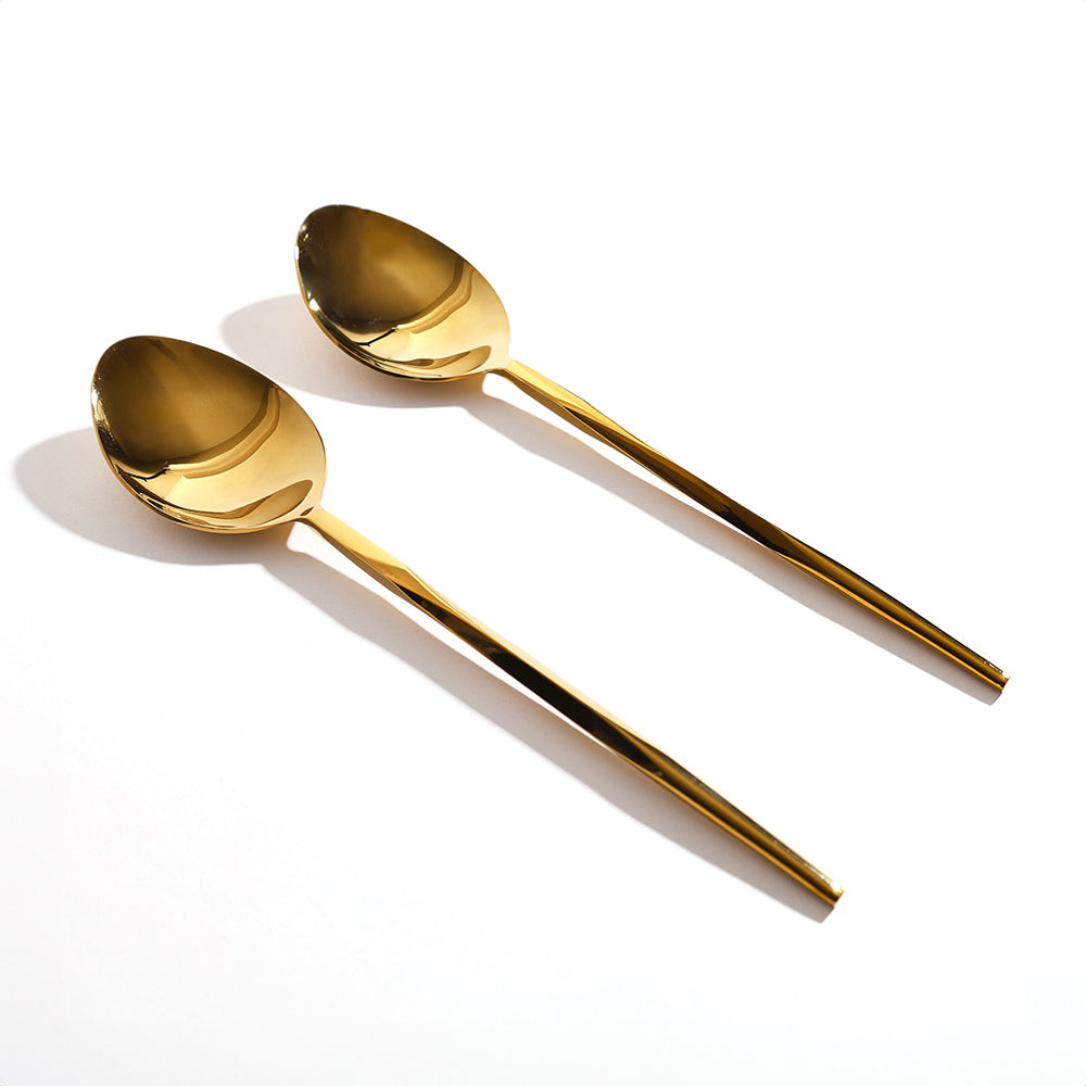 Astor Serving Spoons, Set of 2 - Gold