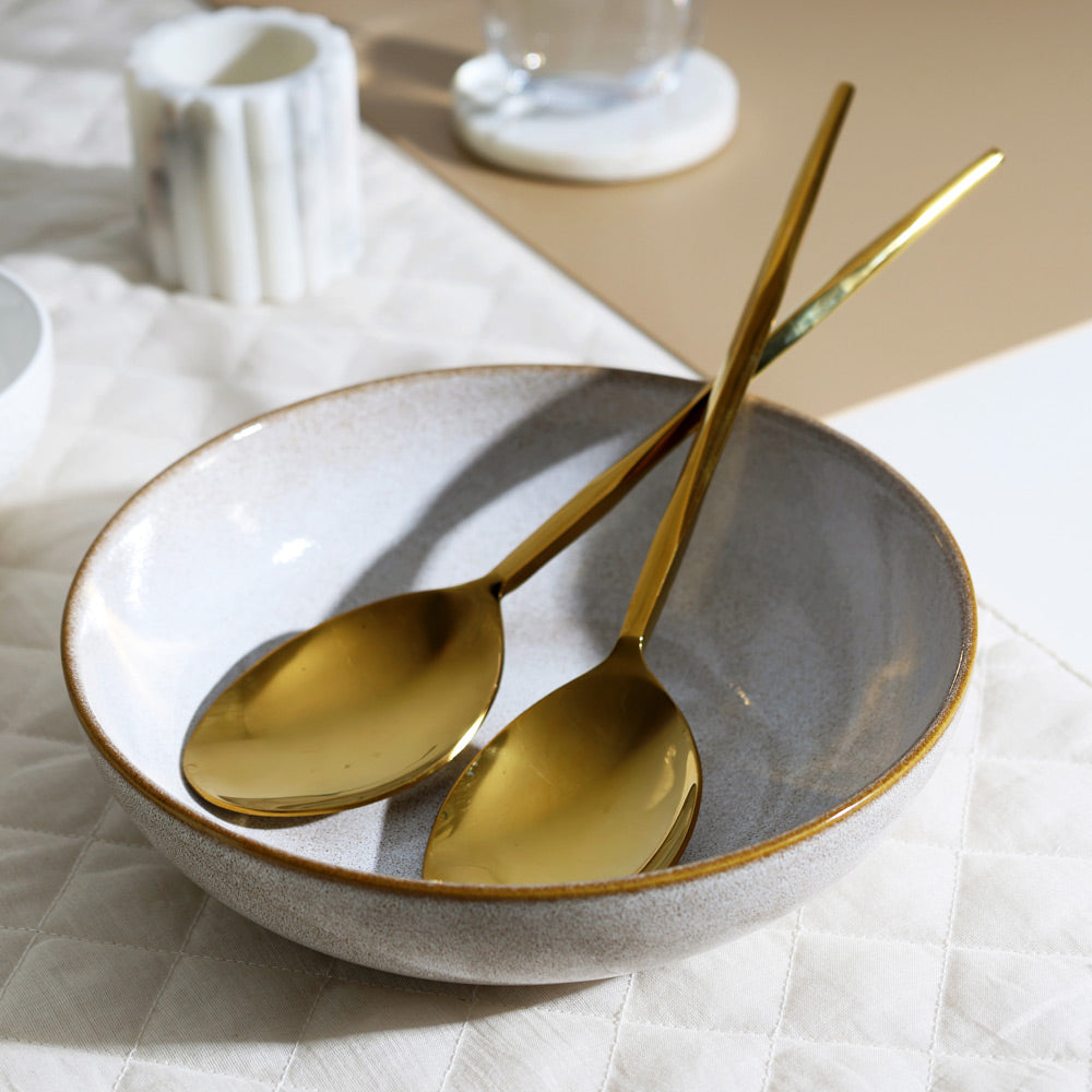 Astor Serving Spoons, Set of 2 - Gold