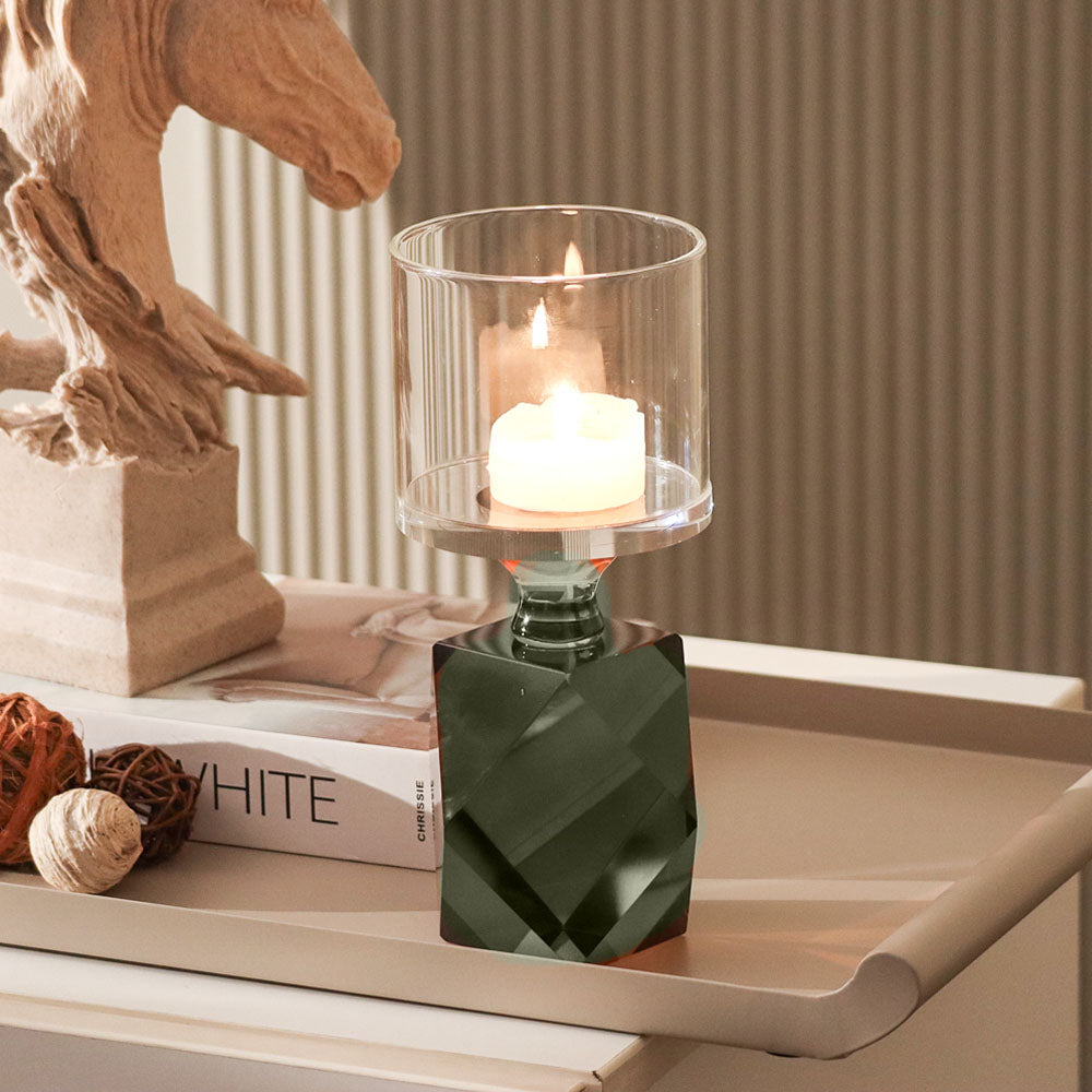 Astrid Crystal Candle Holder - Teal