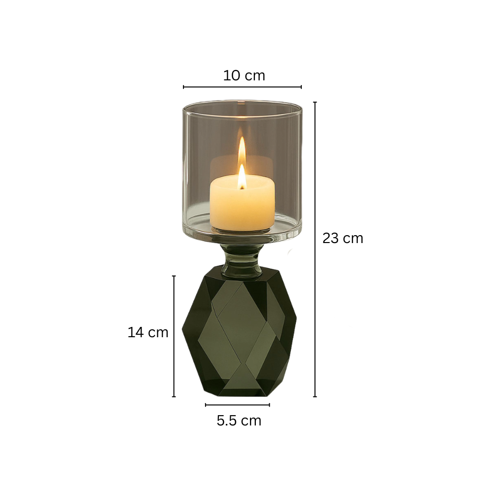 Astrid Crystal Candle Holder - Teal