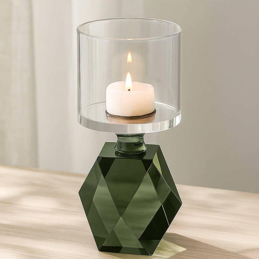 Astrid Crystal Candle Holder - Teal