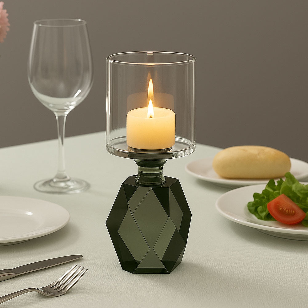 Astrid Crystal Candle Holder - Teal