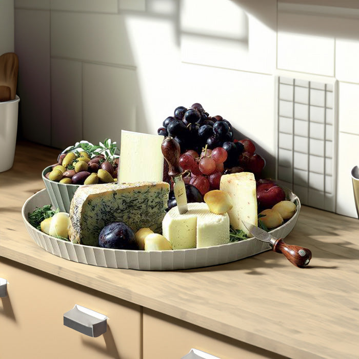 Atena Round Serving Tray Large - Moka Grey