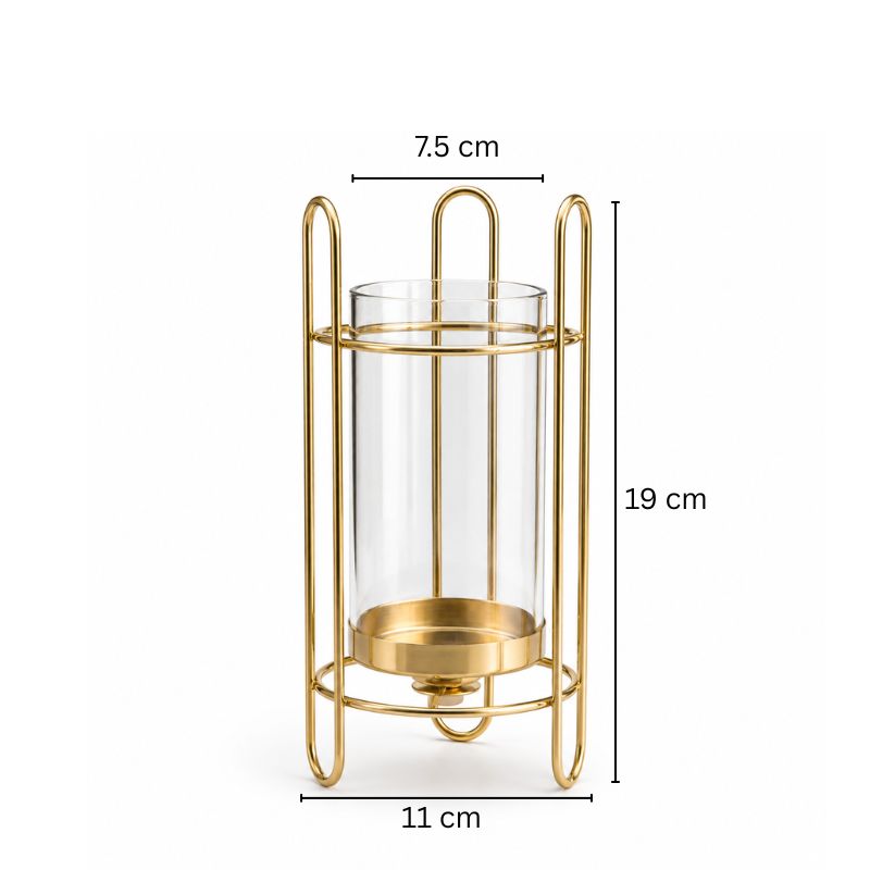 Athena Wireframe Candle Holder - Gold