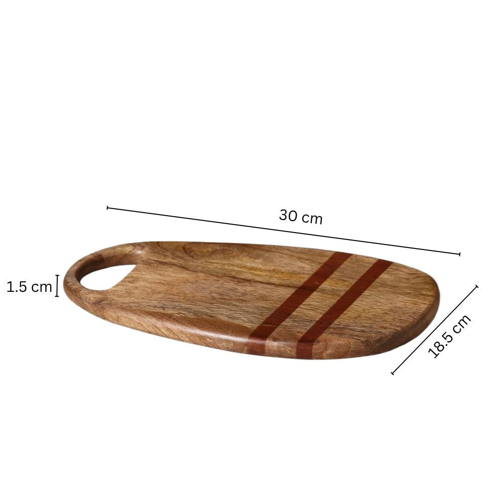 Athena Wooden Oval Chopping Board - Natural Red