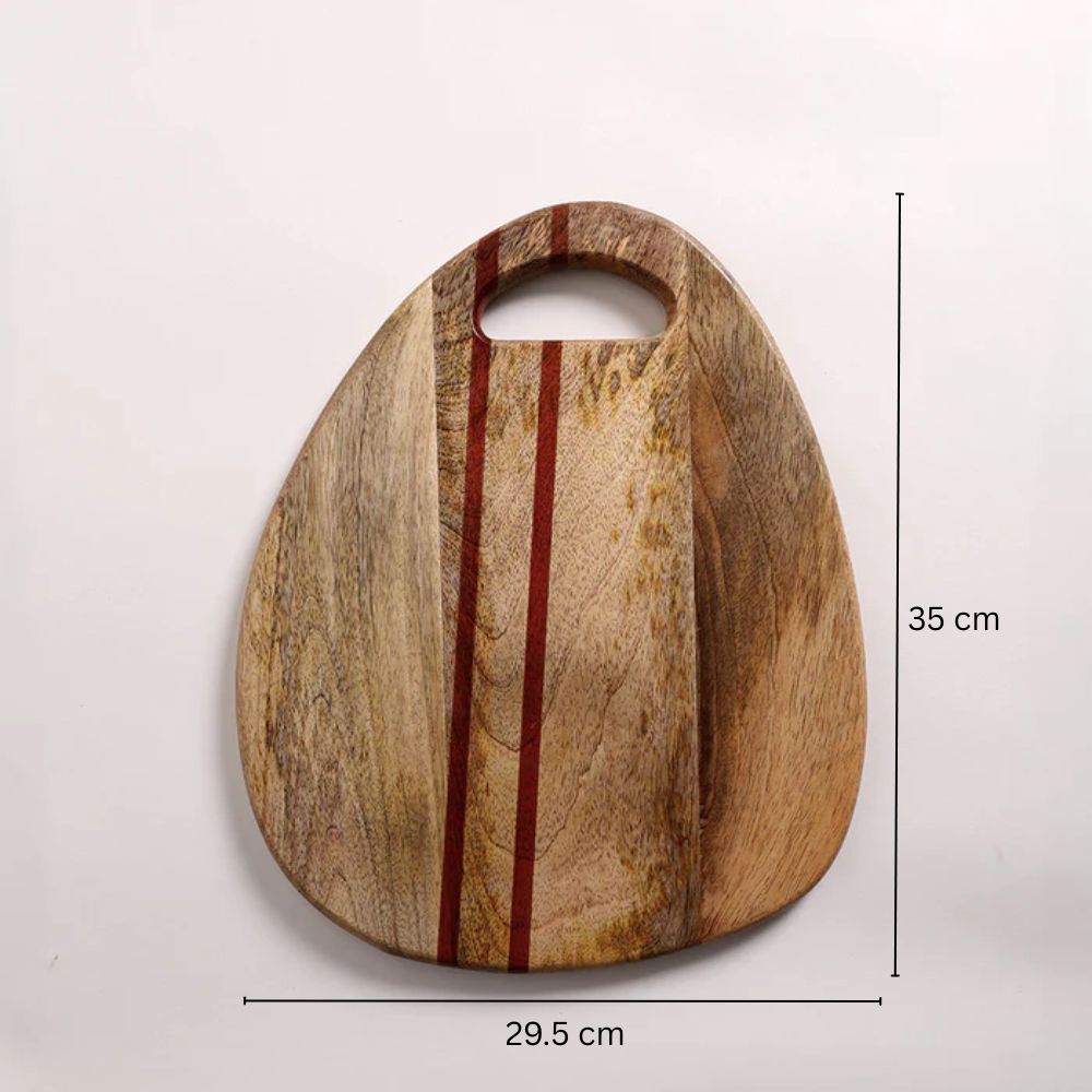 Athena Wooden Trigonal Chopping Board - Natural Red