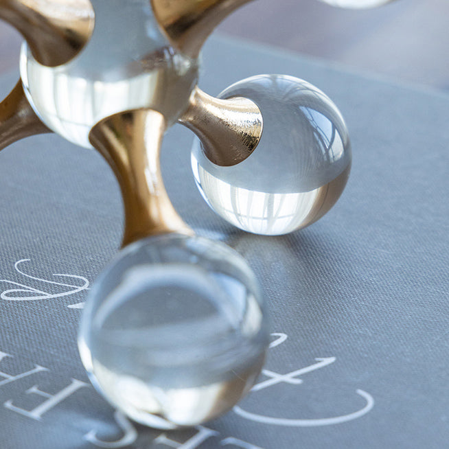 Atom Decorative Sculpture Small - Clear Gold