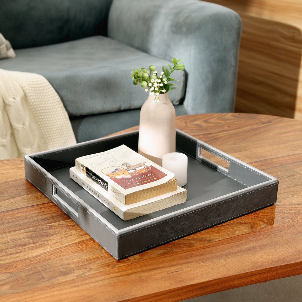 Auber Square Serving Tray Medium - Dark Grey