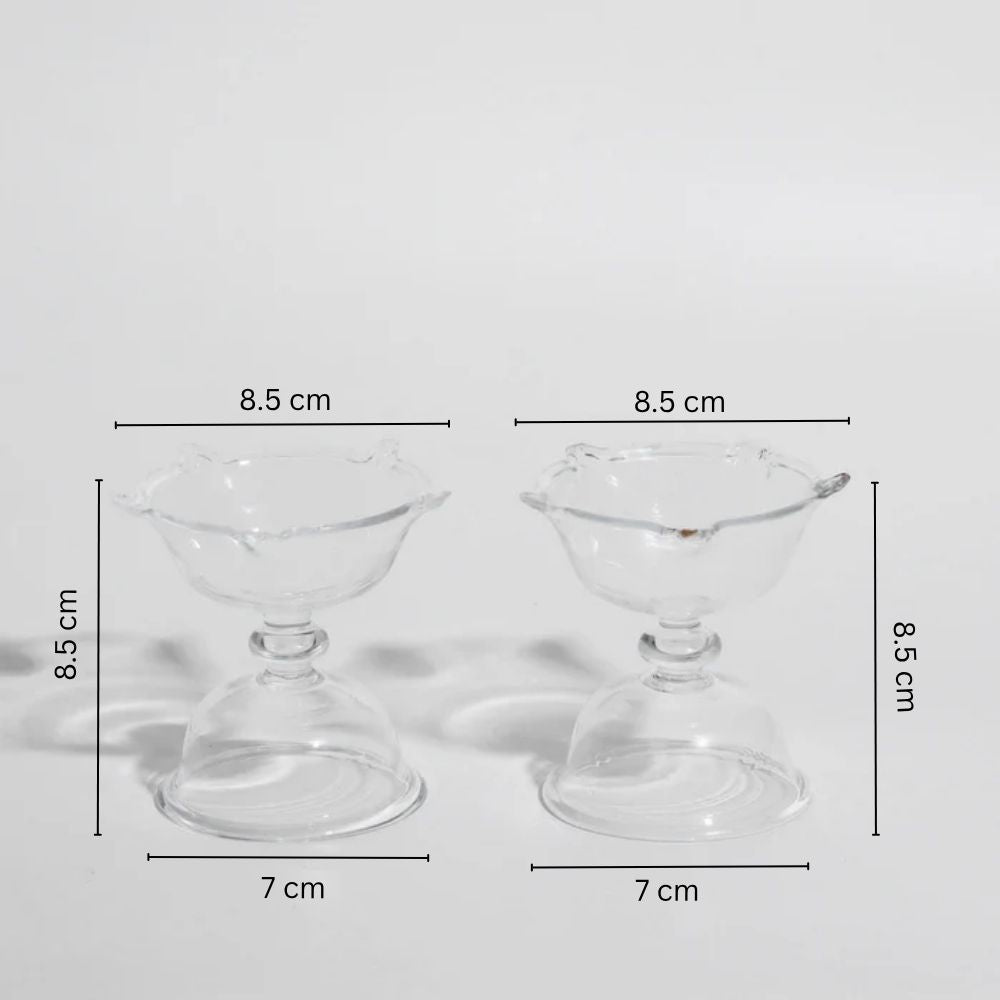 Aura Petals Diya, Set of 2 - Clear