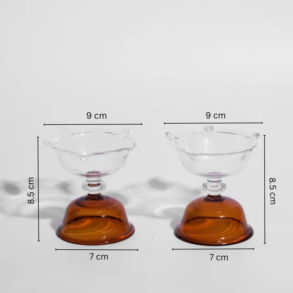 Aura Petals Diya, Set of 2 - Dusky Orange