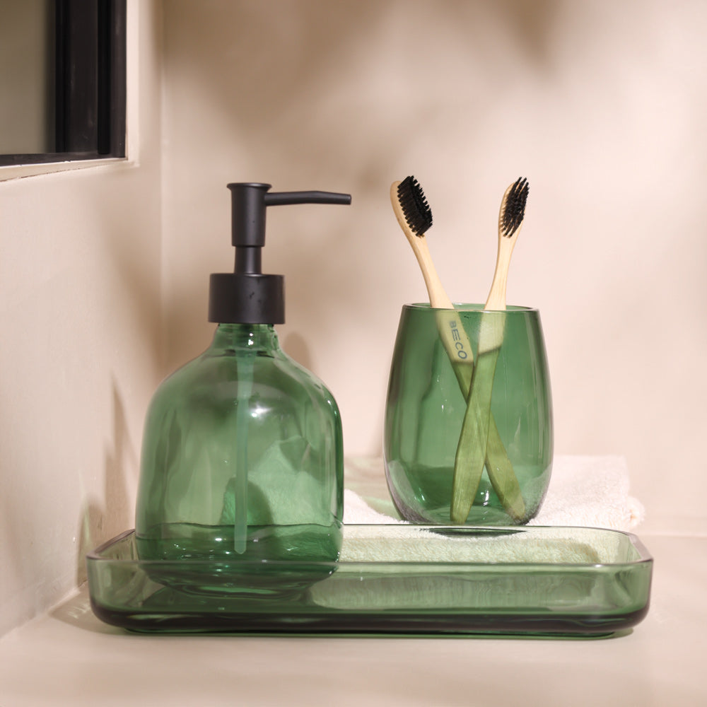 Aurora 3-piece Glass Bathroom Set - Green