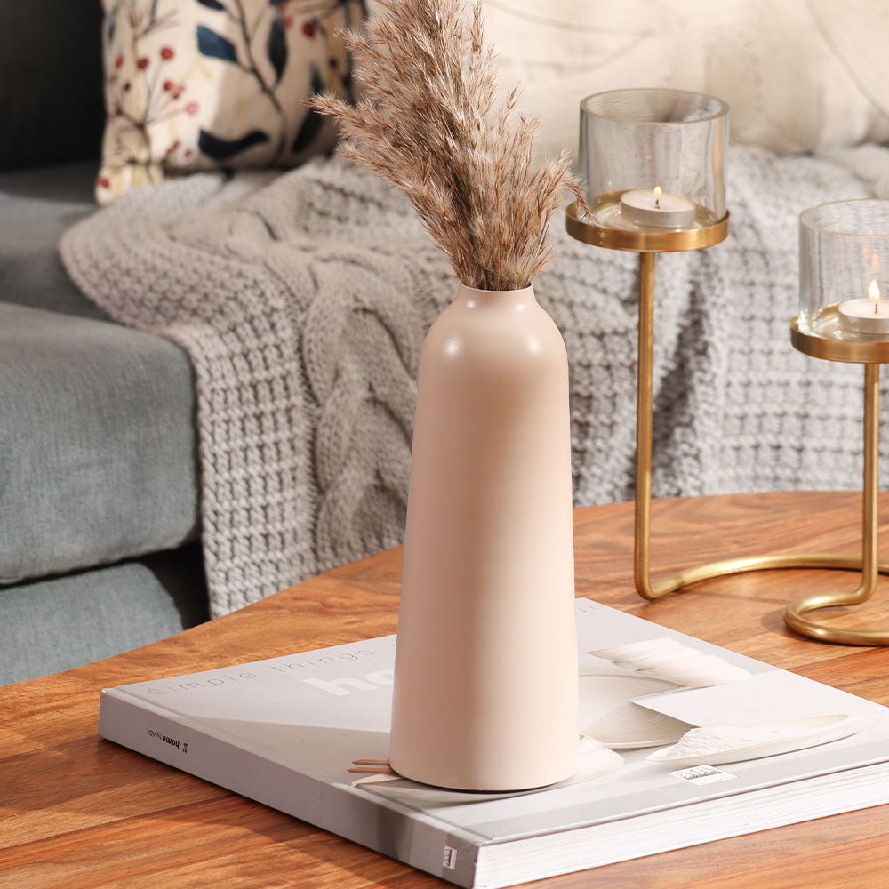 Aurora Metal Vase Medium - Taupe