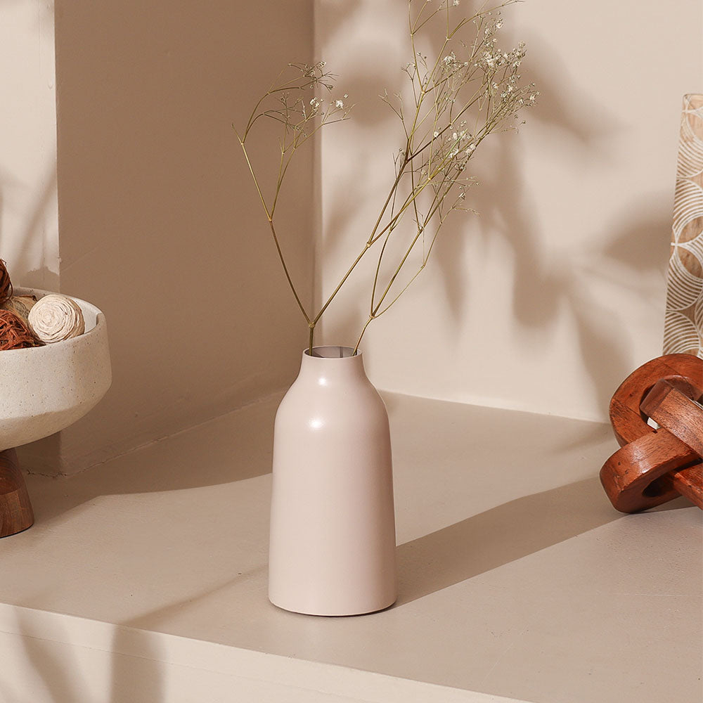 Aurora Metal Vase Small - Taupe