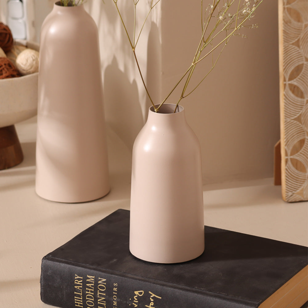 Aurora Metal Vase Small - Taupe