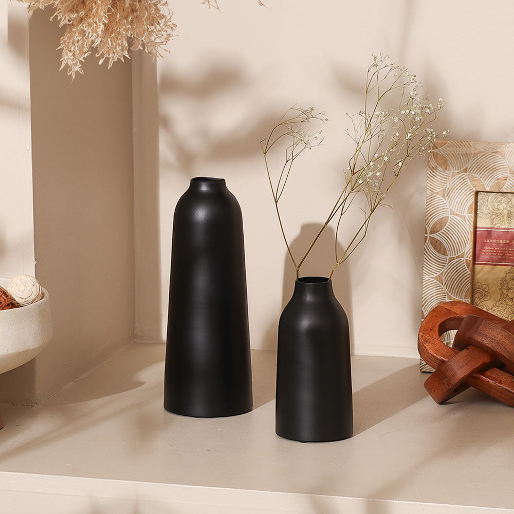 Aurora Metal Vase Small - Black