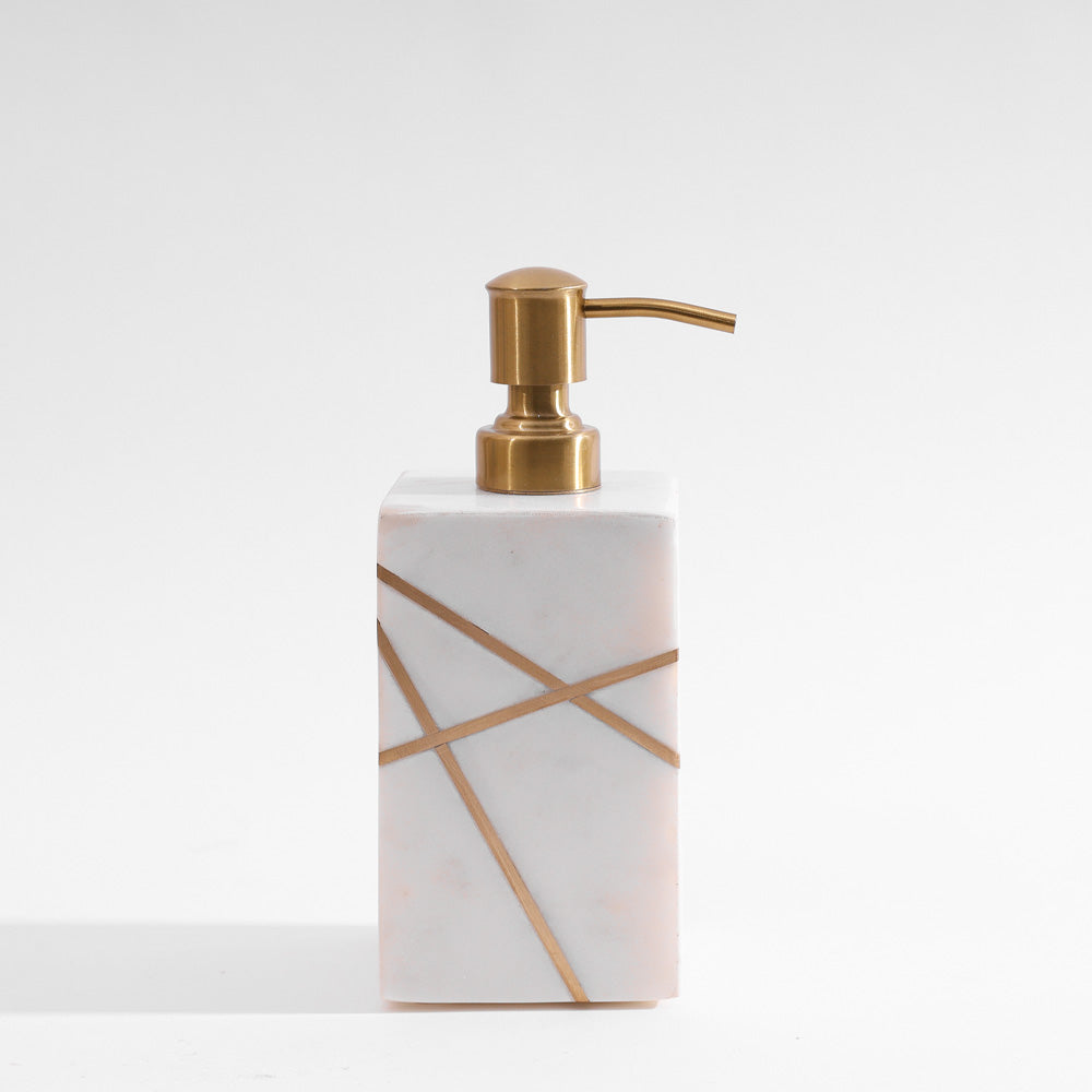 Aurum Marble Soap Dispenser - White Gold