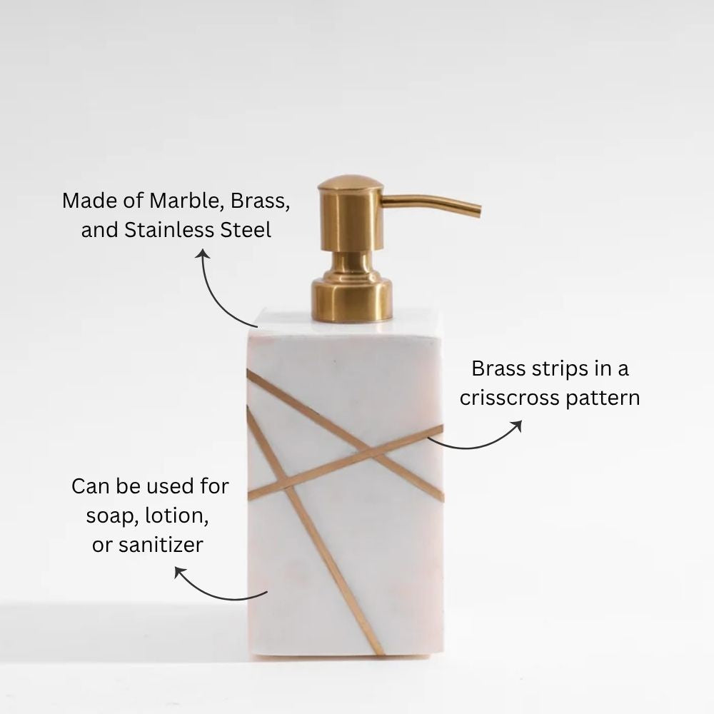 Aurum Marble Soap Dispenser - White Gold