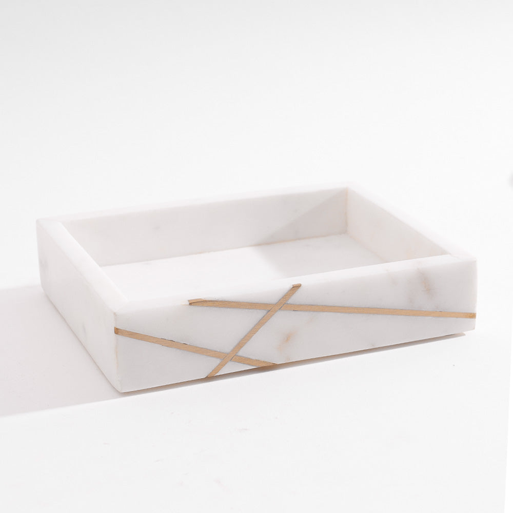 Aurum Marble Valet Tray - White Gold