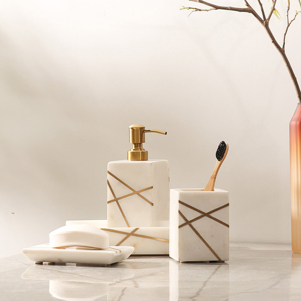 Aurum Marble Valet Tray - White Gold