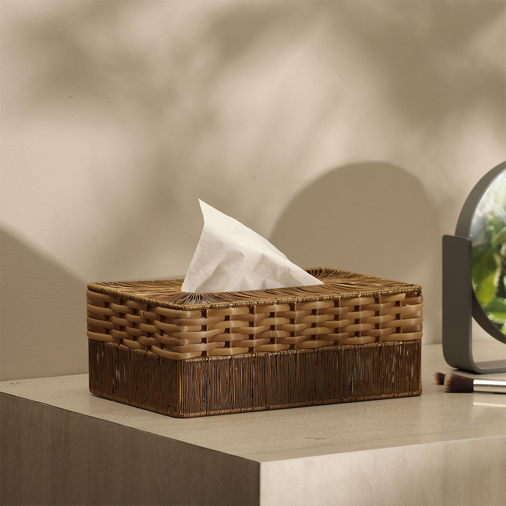Ava Tissue Box Cover - Sand Gold