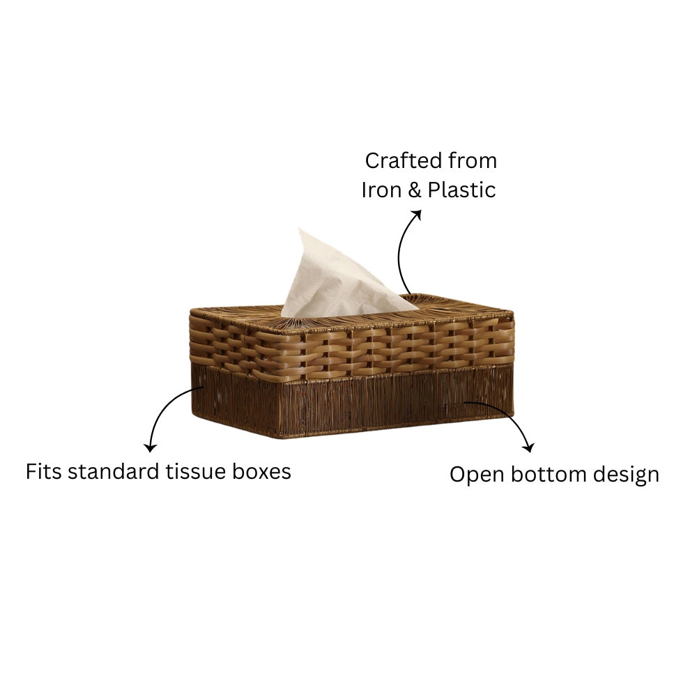 Ava Tissue Box Cover - Honey Gold