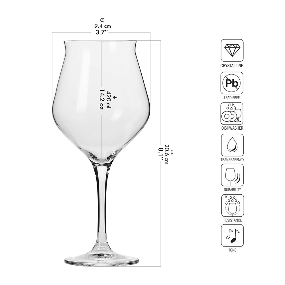 Avant-Garde Beer Glasses 420ml, Set of 4
