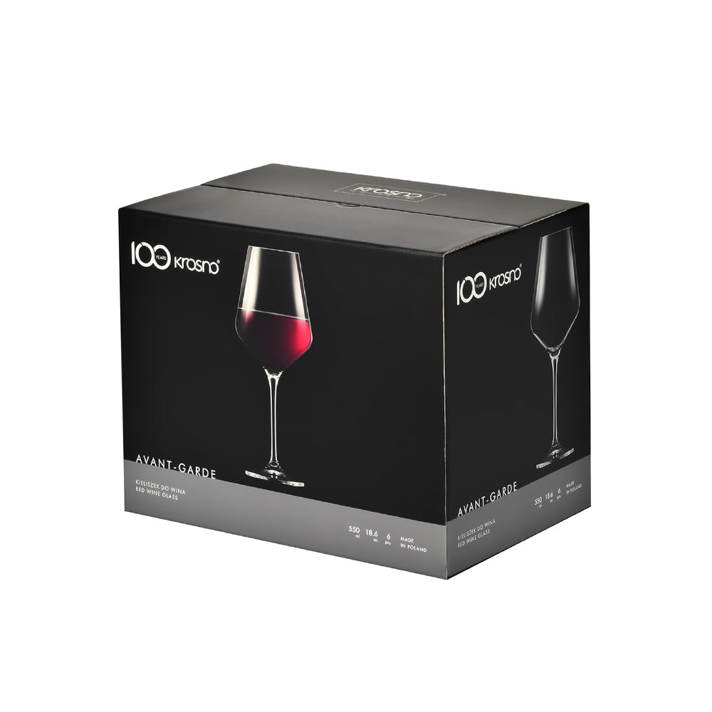 Avant-Garde Red Wine Glasses 550ml, Set of 6