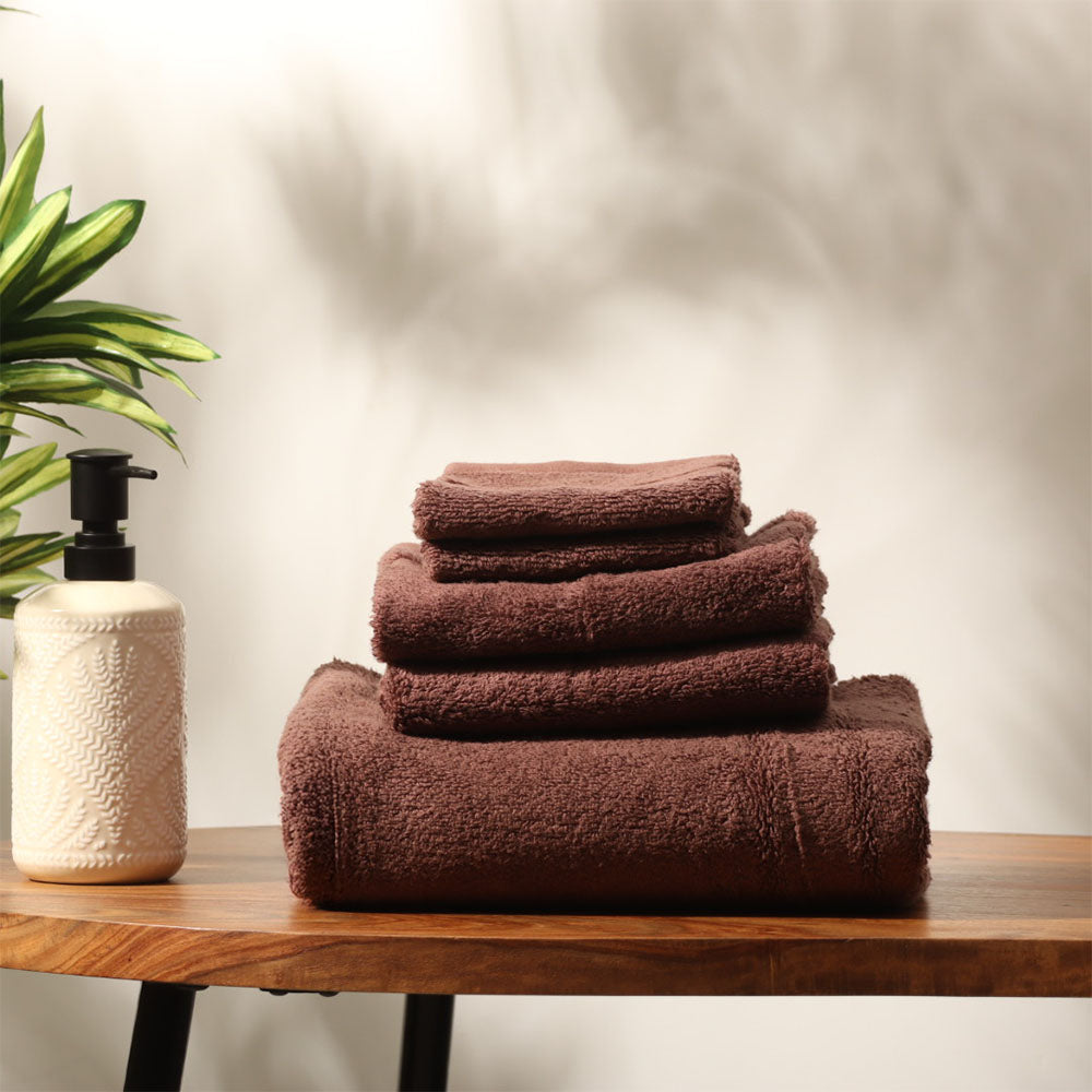Avant Zero-Twist Cotton Hand Towels, Set of 2 - Russet Brown