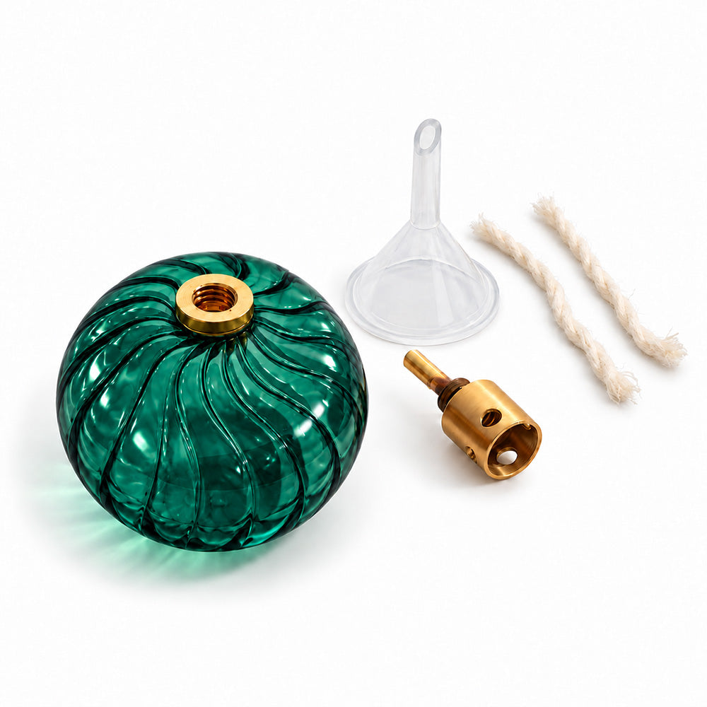 Avaya Glass & Brass Oil Lamp - Teal
