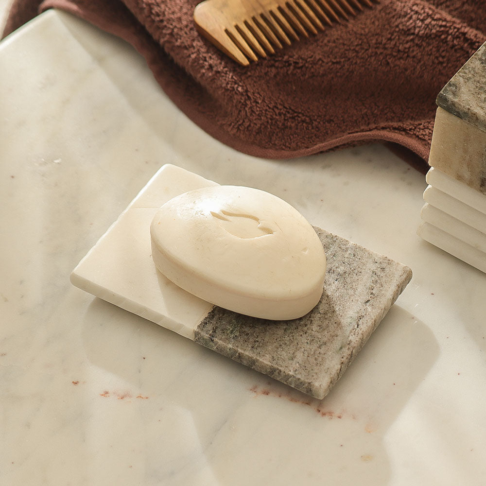 Avion Marble Soap Dish - Desert White