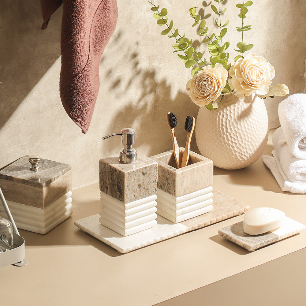 Avion Marble Storage Jar - Desert White