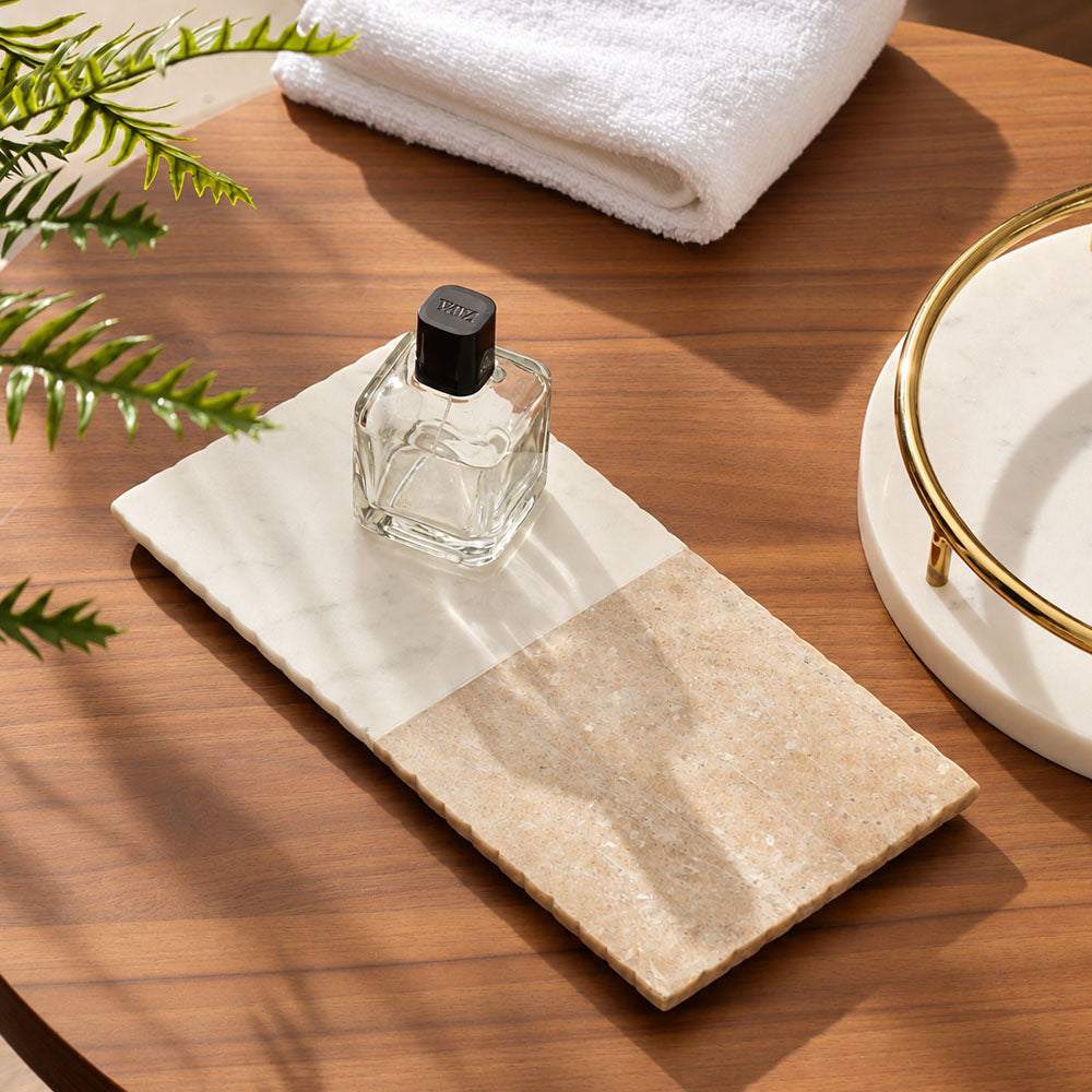 Avion Marble Valet Tray - Desert White