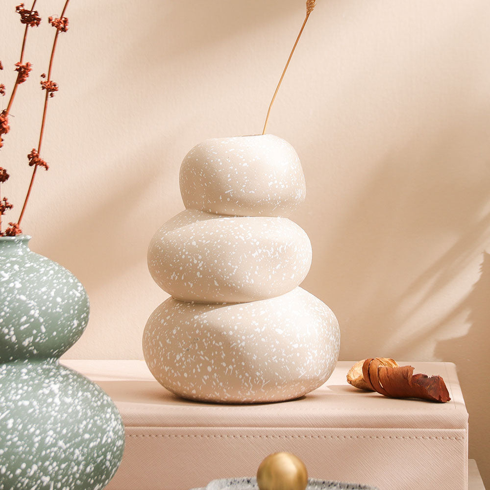 Avon Concrete Vase Small - Speckled Taupe