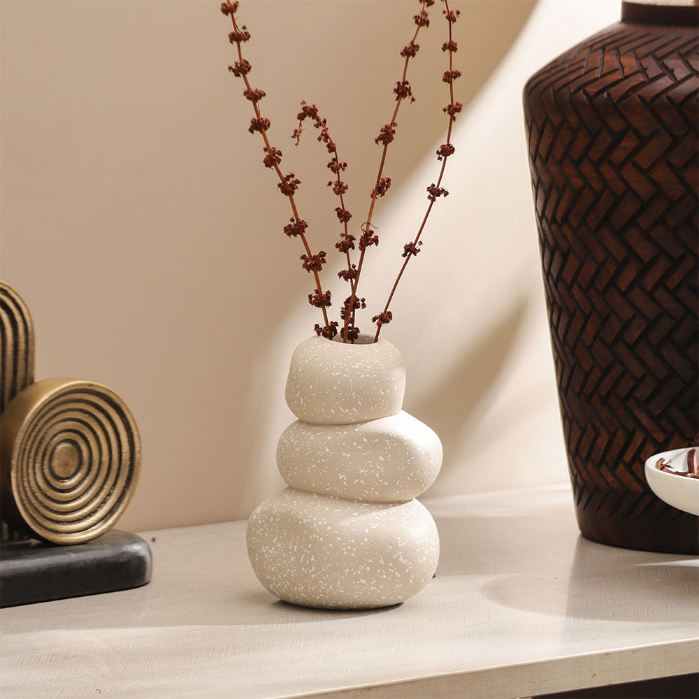 Avon Concrete Vase Small - Speckled Taupe