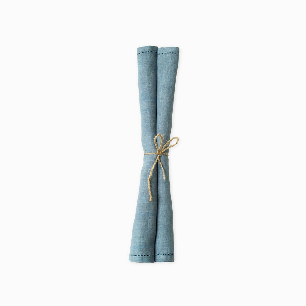 Mirage Linen Table Napkins, Set of 2 - Azure