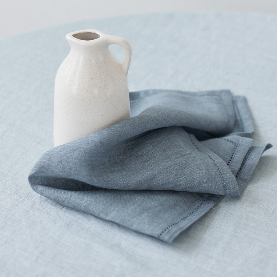 Mirage Linen Table Napkins, Set of 2 - Azure