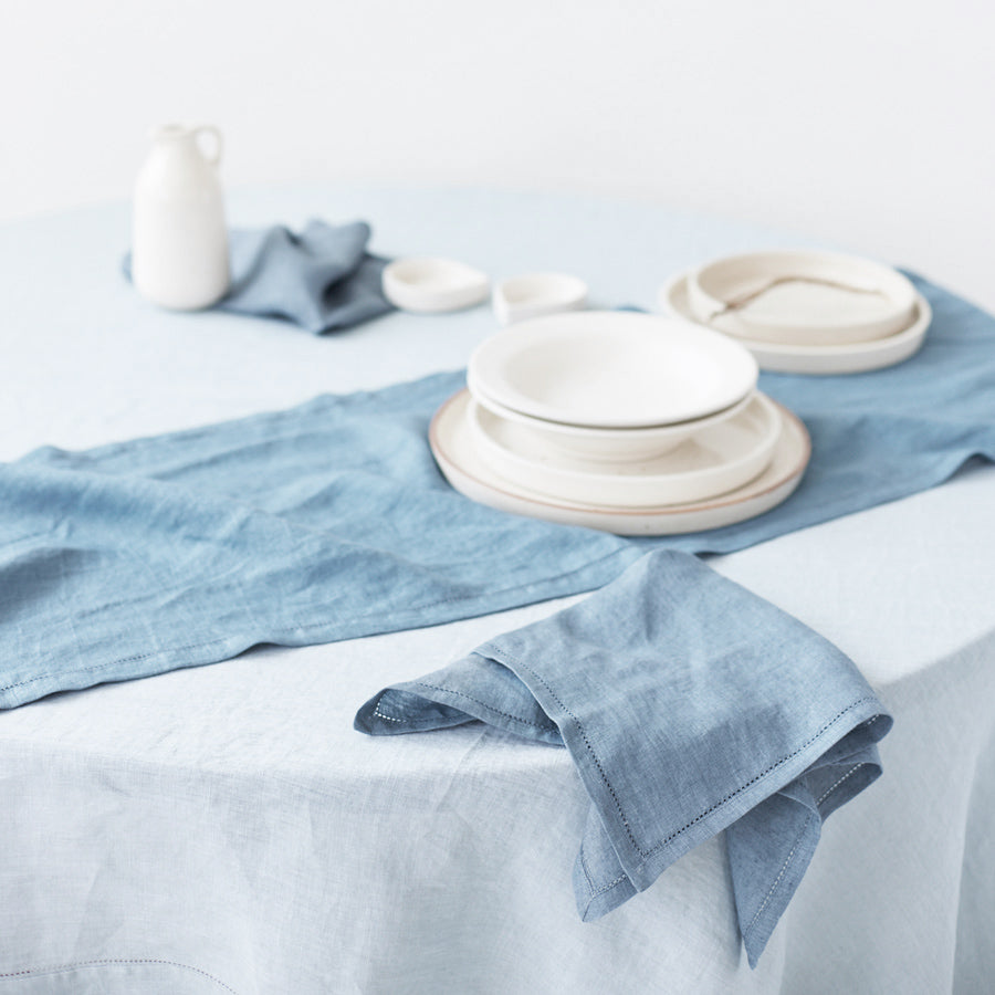 Mirage Linen Table Napkins, Set of 2 - Azure
