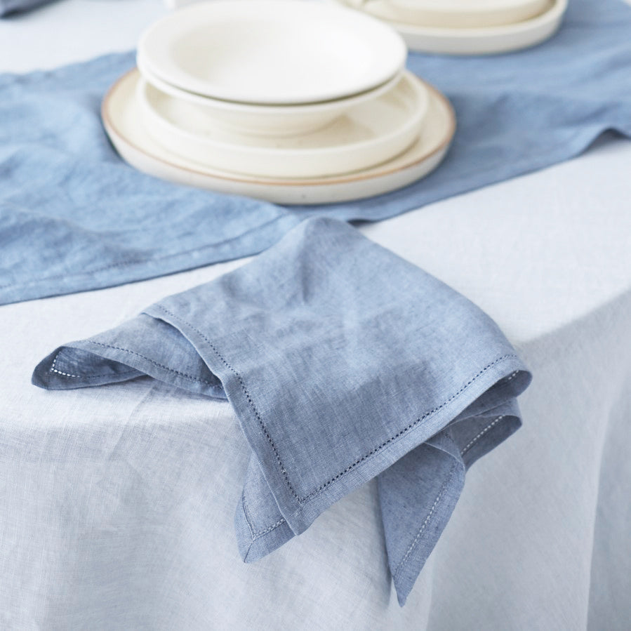 Mirage Linen Table Napkins, Set of 2 - Azure
