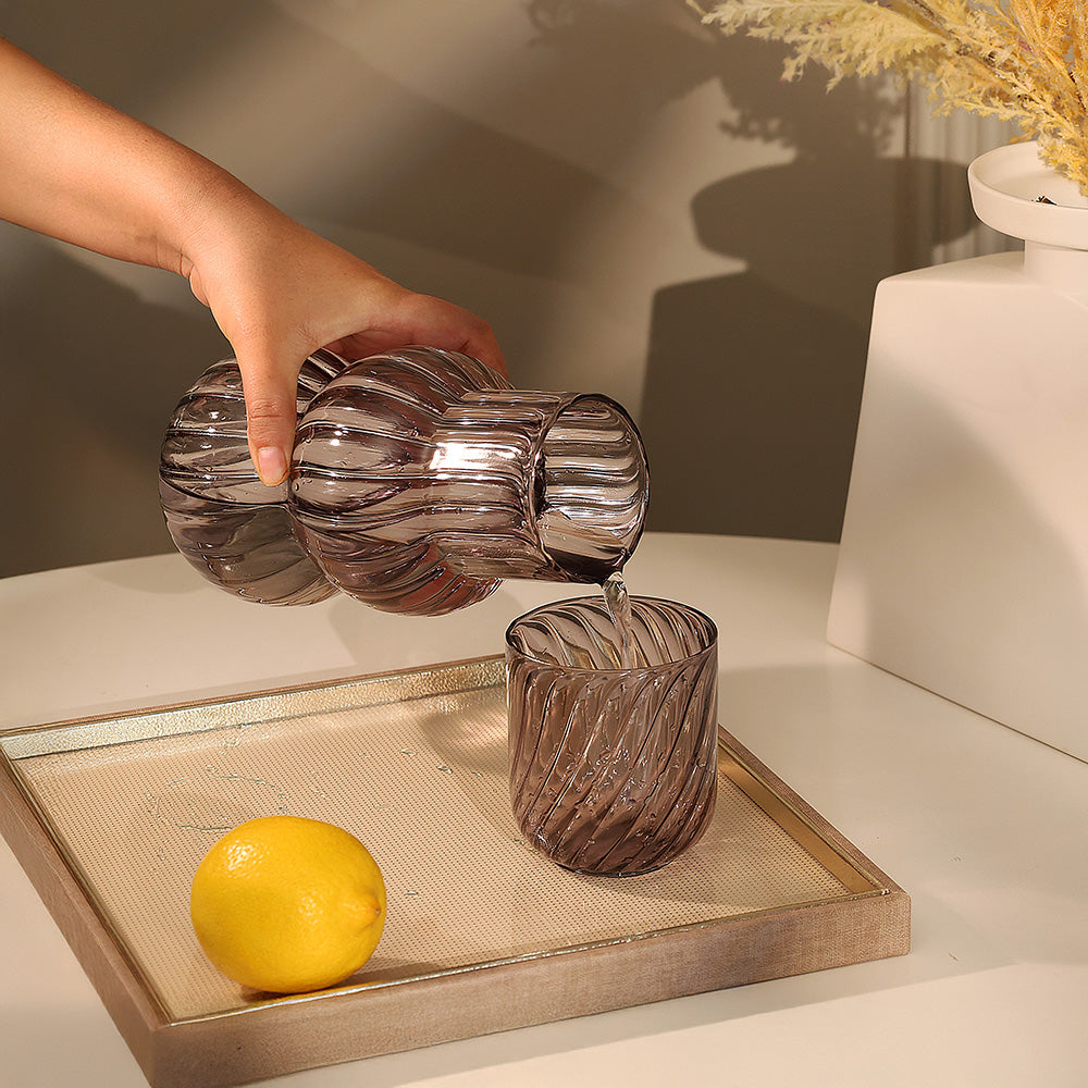 Infine Water Jug with Tumbler - Smoke