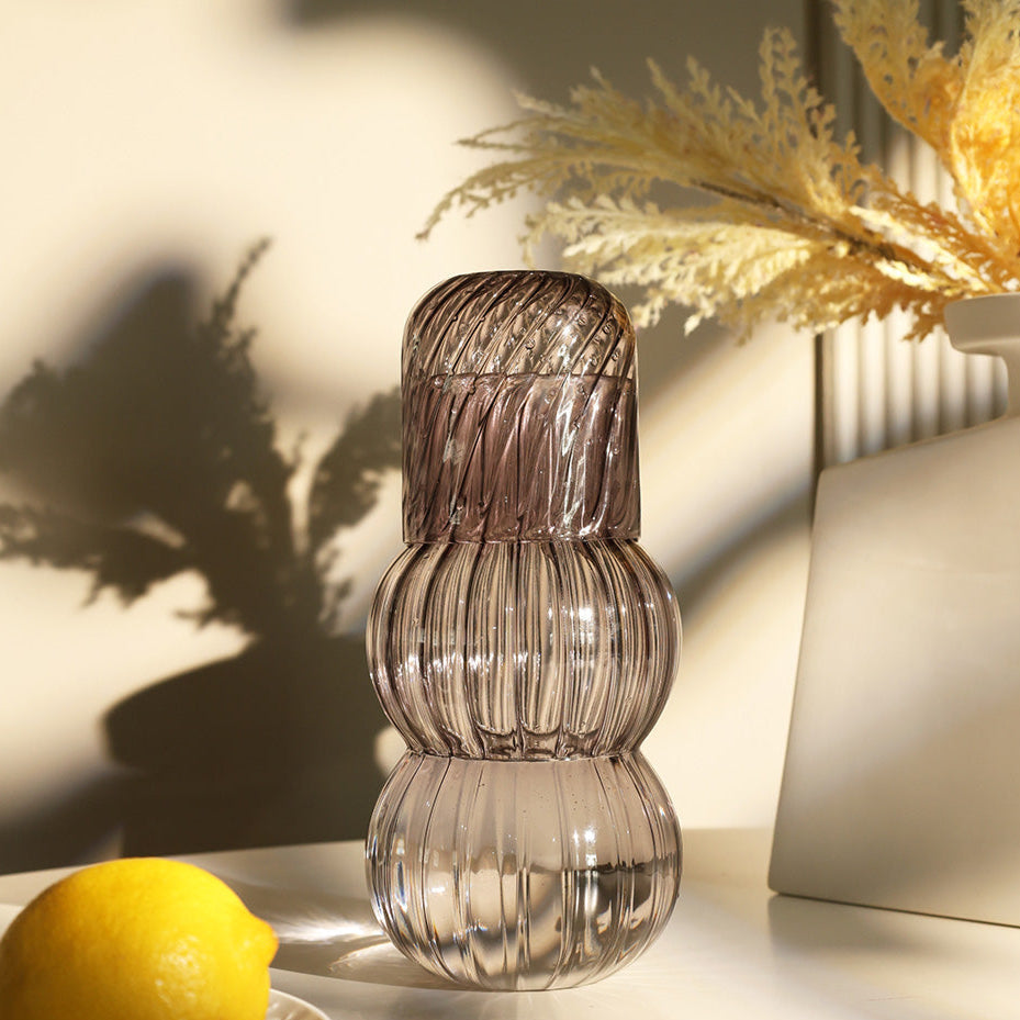 Infine Water Jug with Tumbler - Smoke